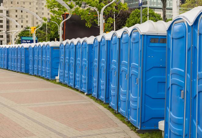 portable restrooms at a camping site, offering campers a comfortable and convenient way to answer nature's call in Alamo Heights